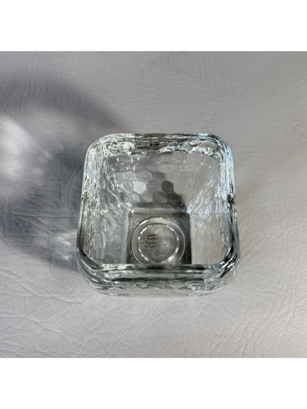 Vintage PartyLite Clear Square Pebble Glass Votive Candle Holder 3.5" - Picture 5 of 10